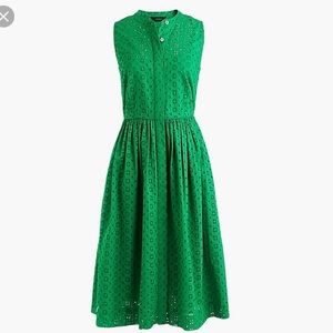 Green eyelet dress